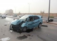 حادث مروري بالقرب الحديثي مول يضيق الخناق عند مدخل المدينة