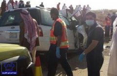حادث مروري شنيع يصرع أربع مواطنين سعوديين ويصيب آخر