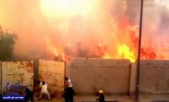 بالفيديو.. حريق هائل في إحدي المقابر يستنفر الدفاع المدني