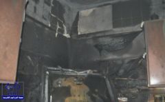 بالصور.. “زيت القلي” يتسبب في حريق هائل بمطبخ أحد المنازل بالطائف