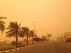 استنفار أمانة القصيم والجهات المرورية بسبب الغبار الكثيف