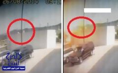 بالفيديو.. لحظة انفجار خزان الغاز في وجه عامل بمستشفى الحرس بالمدينة