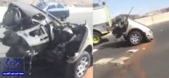 بالفيديو.. حادث مروري غريب يفصل سيارة “مكسيما” إلى نصفين في دائري الطائف