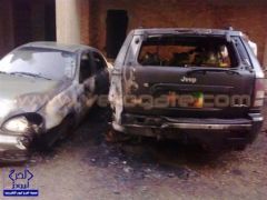 مجهولون يشعلون النار فى سيارتين للقنصلية السعودية بالسويس