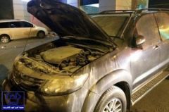مجهول يحاول إشعال النيران في سيارة “ساهر” وسائقها بداخلها