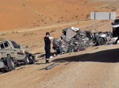 حادِث مروع يودي بحياة عائلة سورية من 7 أشخاص على طريق الرياض- القصيم