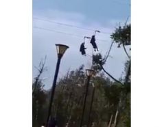 بالفيديو.. فتاتان تعلقان في الهواء بكيبل الانـزلاق الحر في غـابة رغدان بالبـاحة