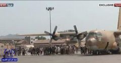 بالفيديو.. وصول أول طائرة عسكرية سعودية لمطار عدن بعد إعادة تشغيله