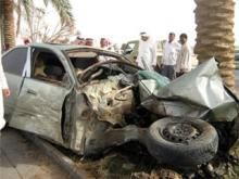 حادث علي طريق الملك عبدالعزيز بسبب السرعة الجنونية