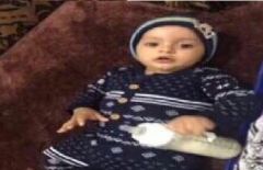 شاهد.. أول صور للطفل الرضيع شهيد المقذوفات الحوثية على نجران