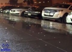 بالفيديو.. برَد وأمطار رعدية غزيرة على مدينة الرياض