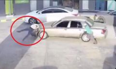 بالفيديو.. متهور يدهس شخصاً في محطة وقود بالدمام خلال هروبه من دفع قيمة “البنزين”