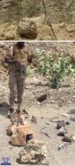 صور جديدة لألغام ومتفجرات على شكل صخور زرعها الحوثيون على حدود المملكة على نهج “داعش” و”الأسد”