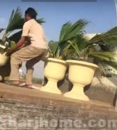 بالفيديو..العمال يزيلون نباتات زينة من أحد الطرق عقب انتهاء زيارة أمير مكة المكرمة