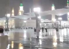 بالفيديو.. أمطار غزيرة على المدينة المنورة