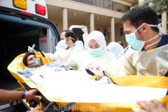 مستشفى الملك خالد يقيم فرضية حريق في قسم الجراحة